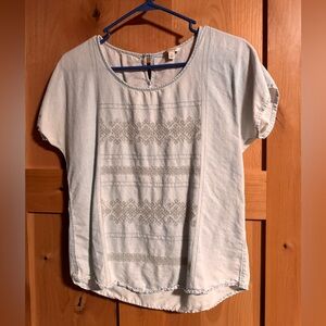 Sonoma Lite Blue Boxy Short Sleeve Blouse